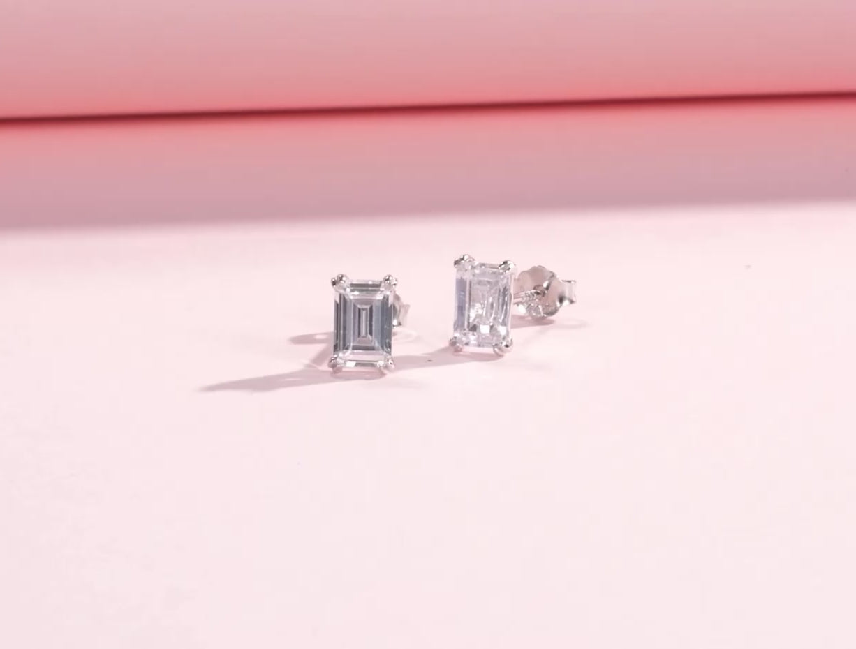 עגילי Emerald Cut